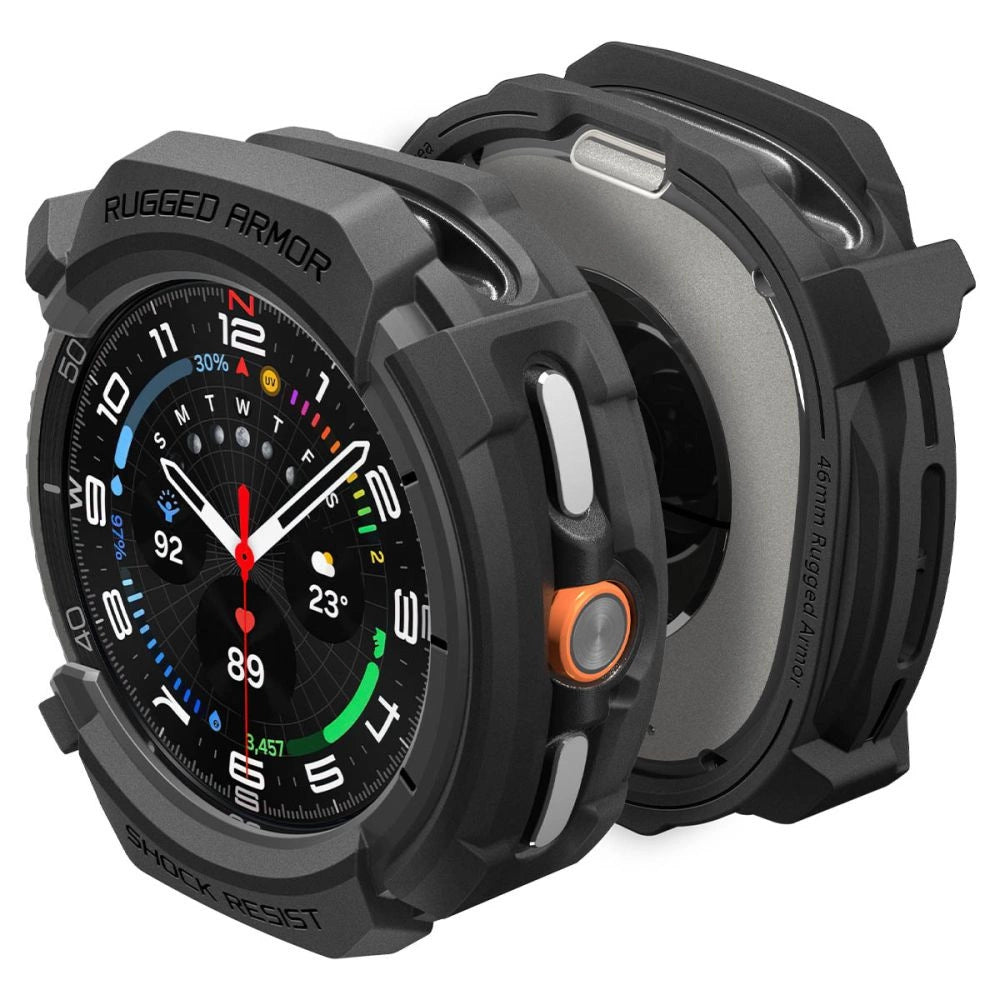 Spigen Rugged Armor Case til Samsung Galaxy Watch 8 Classic 46 mm - Matte Black
