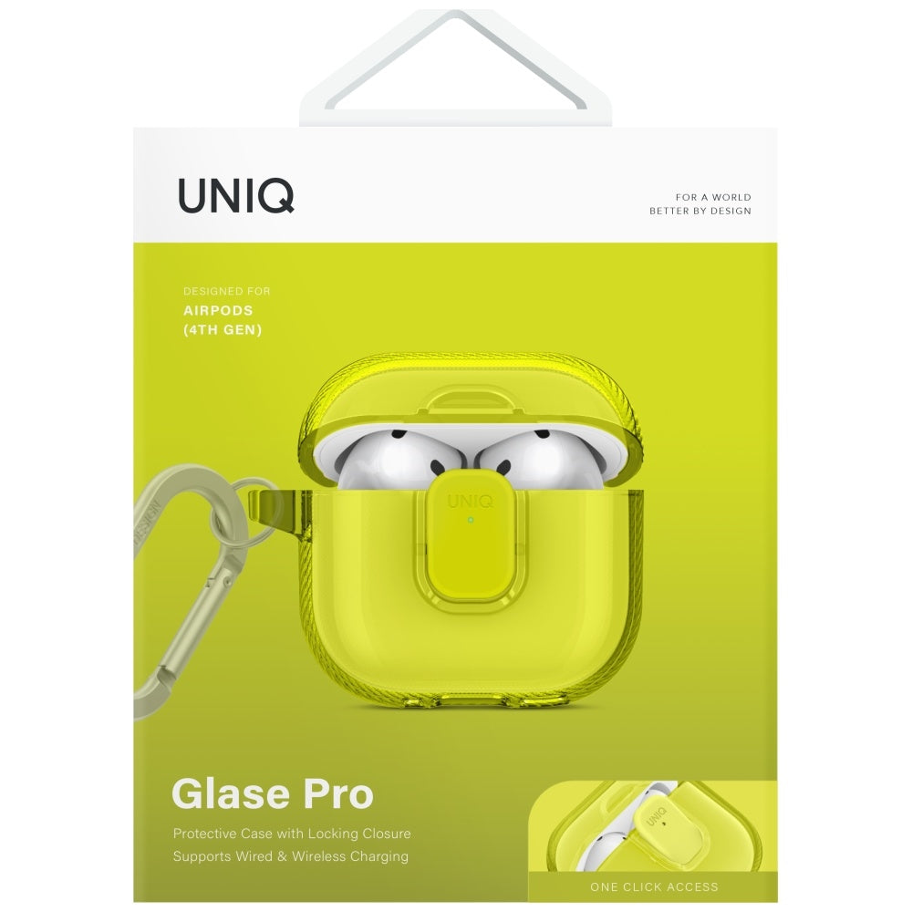 Uniq Glase Pro Case til AirPods 4 - Gul