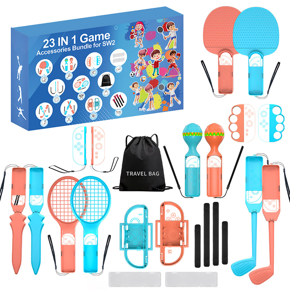 Nintendo Switch 23-i-1 Family Accessory Pack 2 - Orange og Blue Set