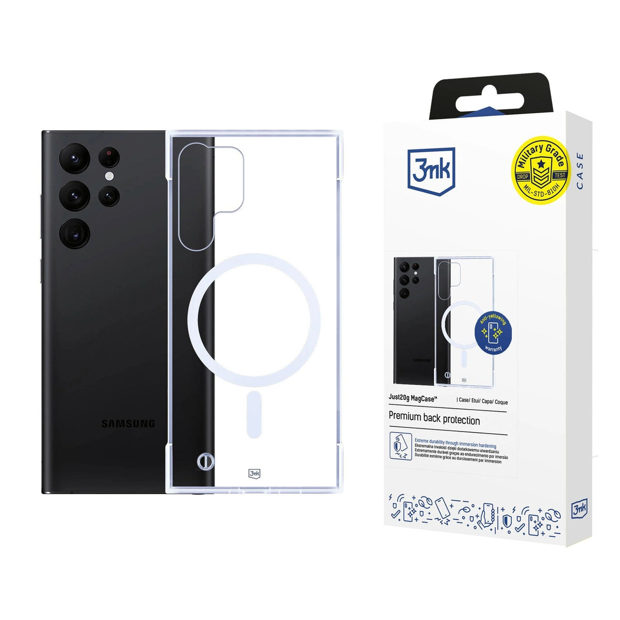 3mk Just20g MagCase til Samsung Galaxy S24 Ultra - gennemsigtig