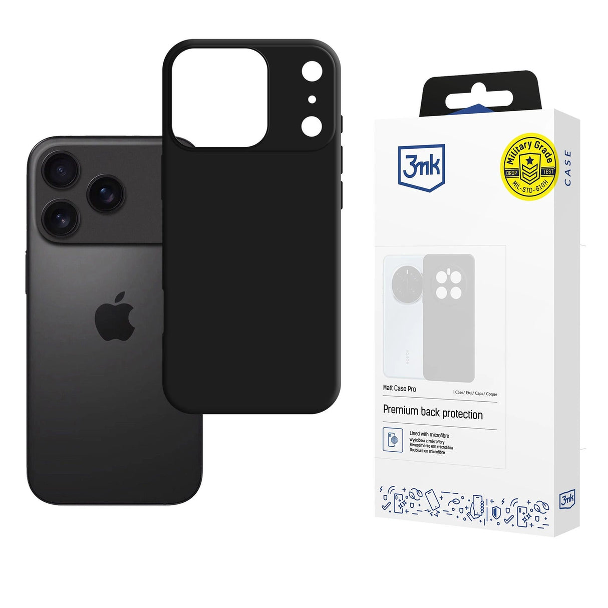 3mk Matt Case Pro for Apple iPhone 17 Pro Max - Matte Black