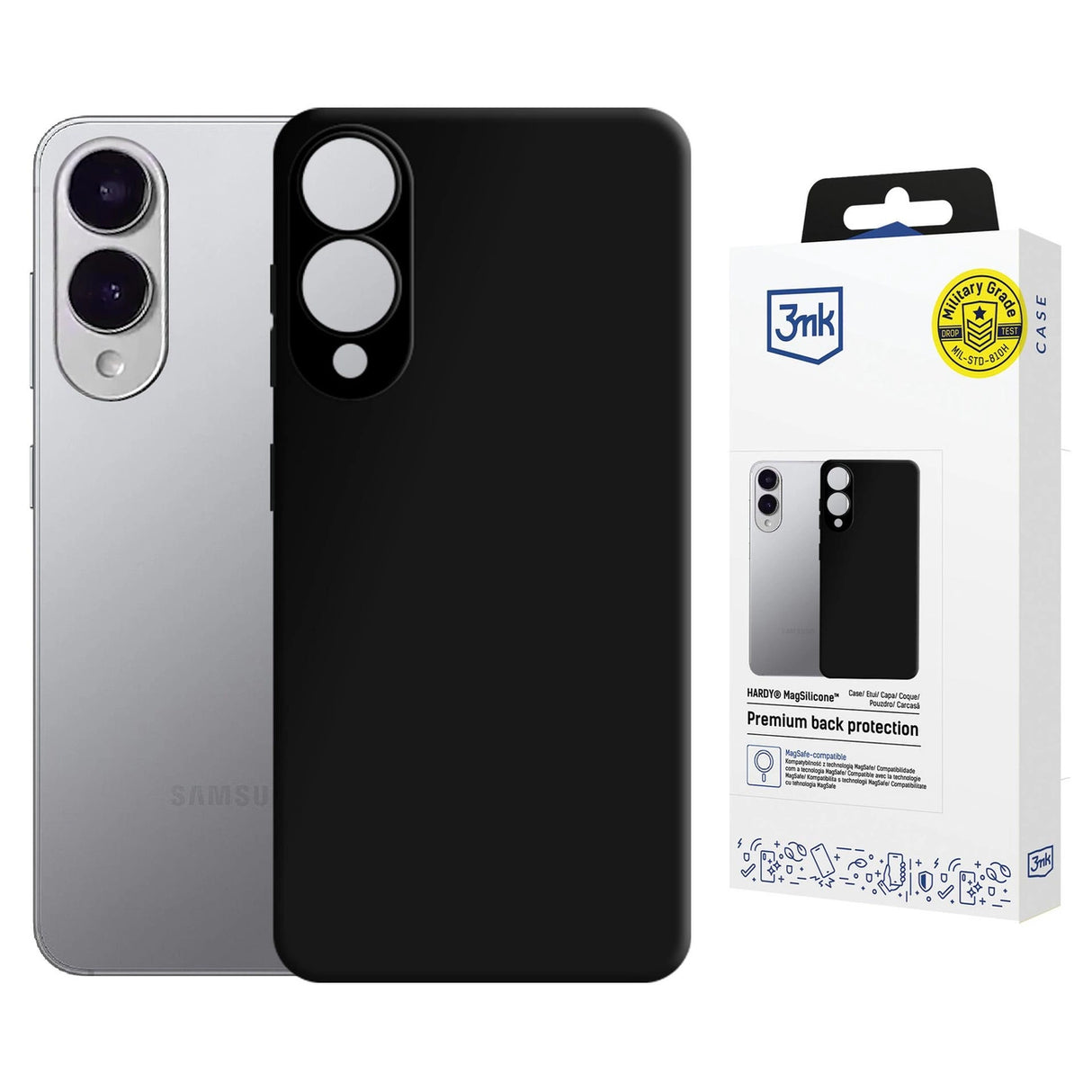 3mk Hardy MagSilicone Case til Samsung Galaxy S25 Edge - sort