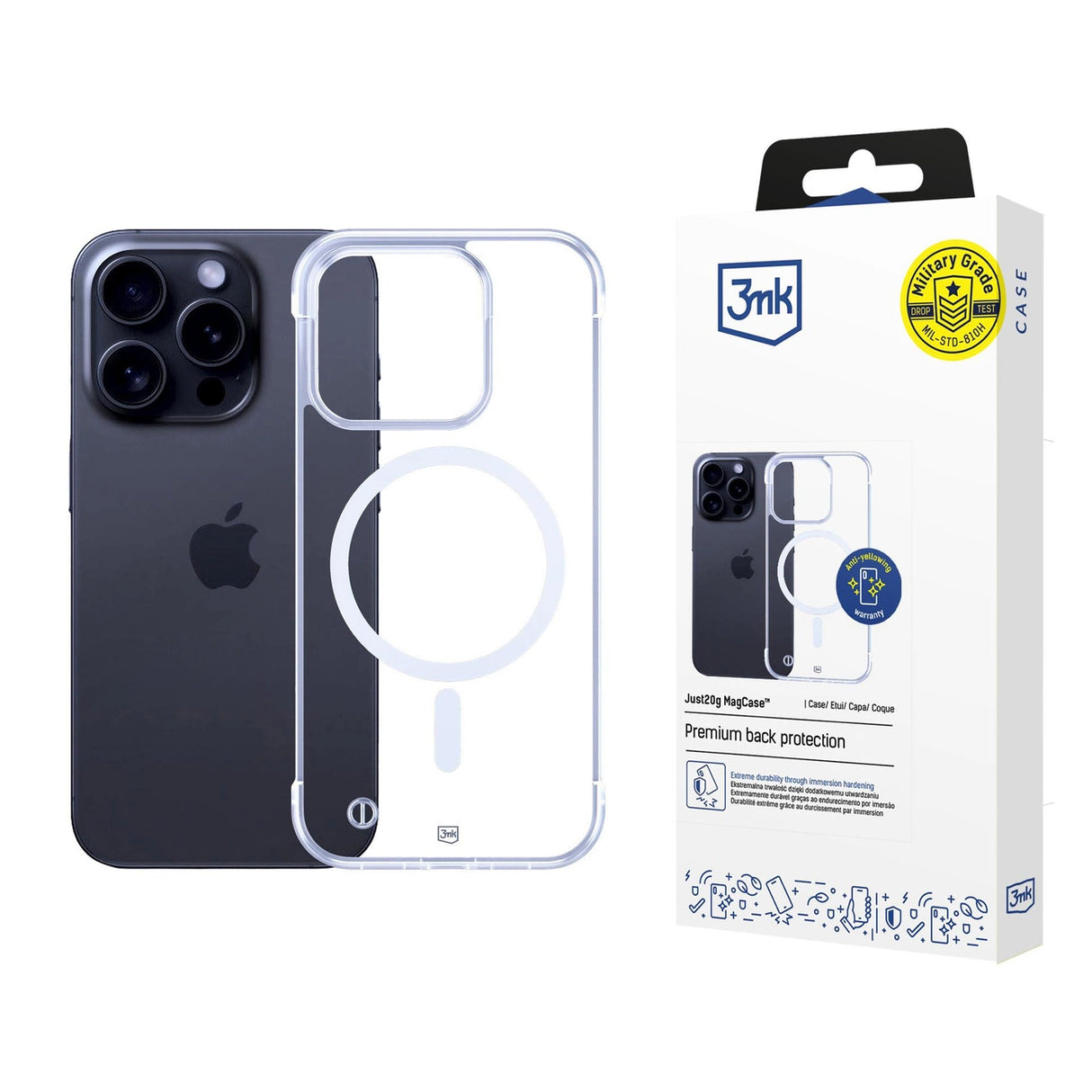 3mk Just20g MagCase til iPhone 15 Pro Max - Gennemsigtig
