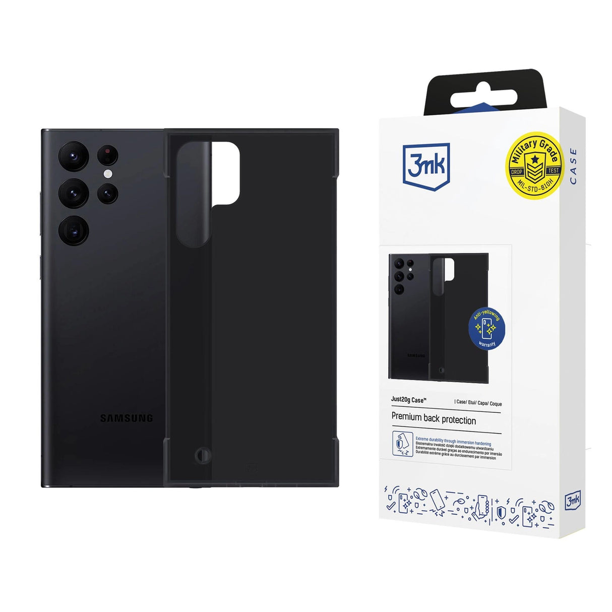 3mk Just20g Matt Case til Samsung Galaxy S22 Ultra 5G - Matte Black