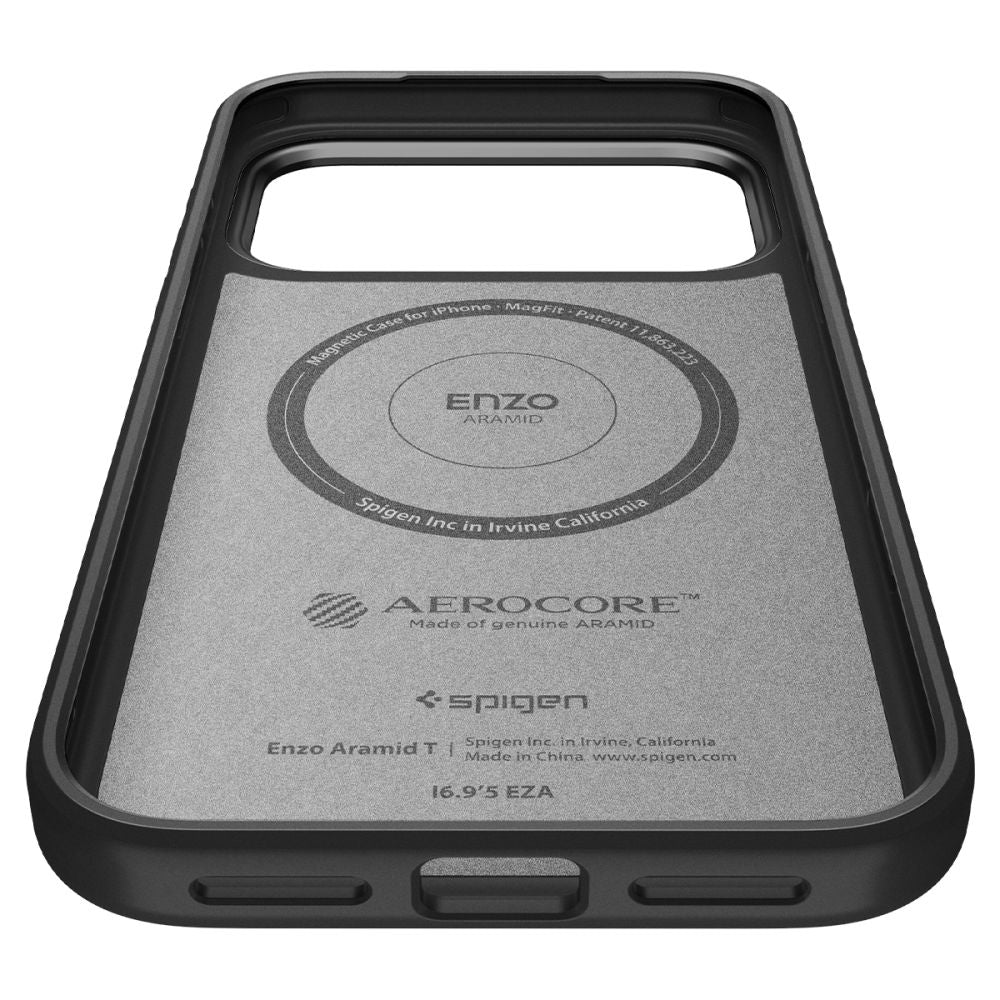 Spigen Enzo Aramid "T" MagSafe-fodral til iPhone 17 Pro Max - sort
