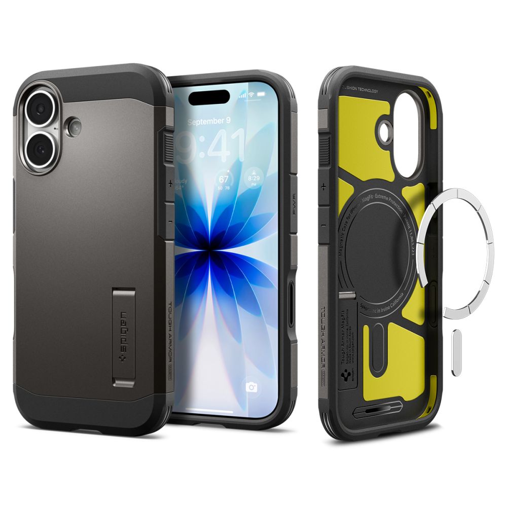 Spigen Tough Armor "T" MagSafe Case til iPhone 17 - Grå