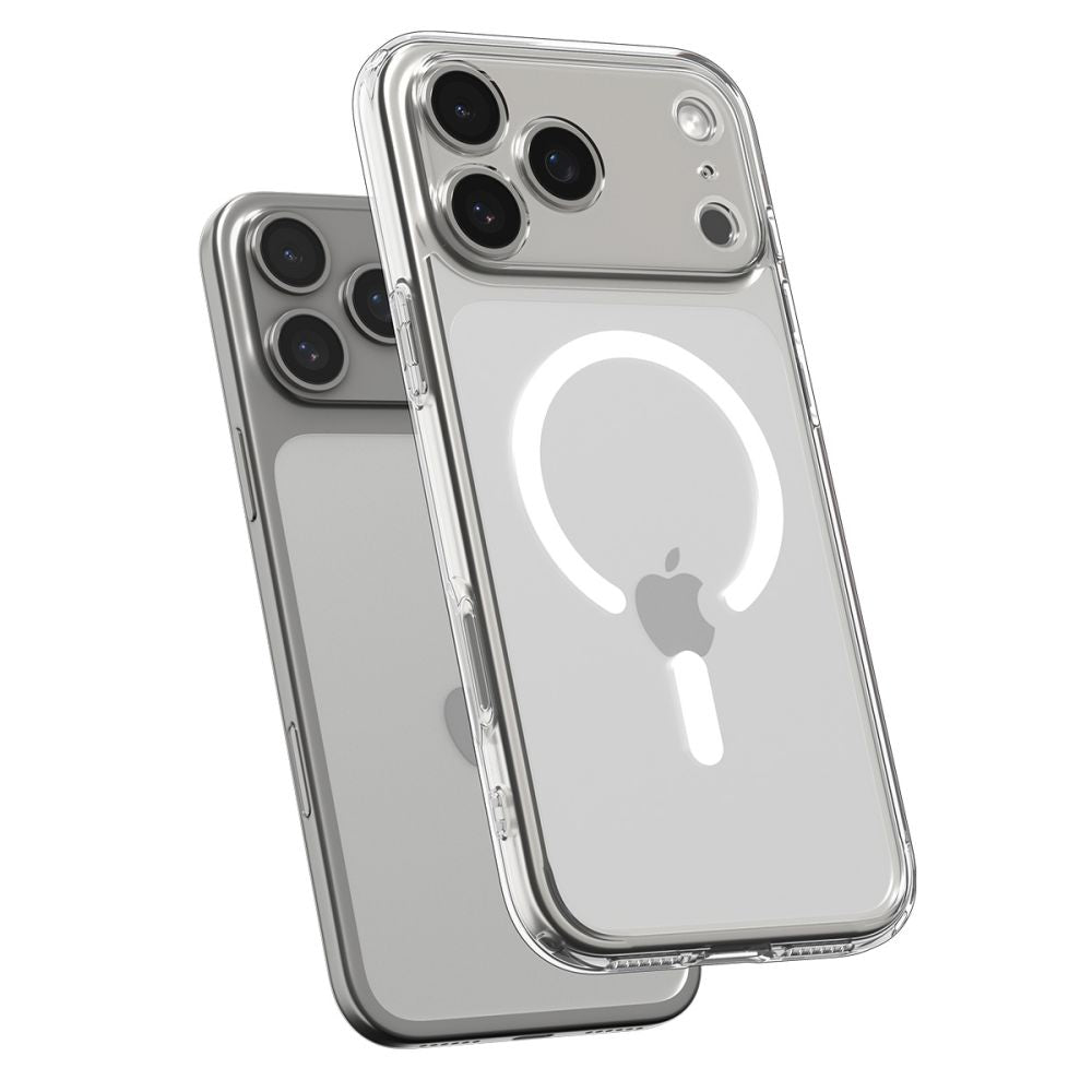 Spigen Ultra Hybrid MagSafe Case til iPhone 17 Pro - Klar og hvid