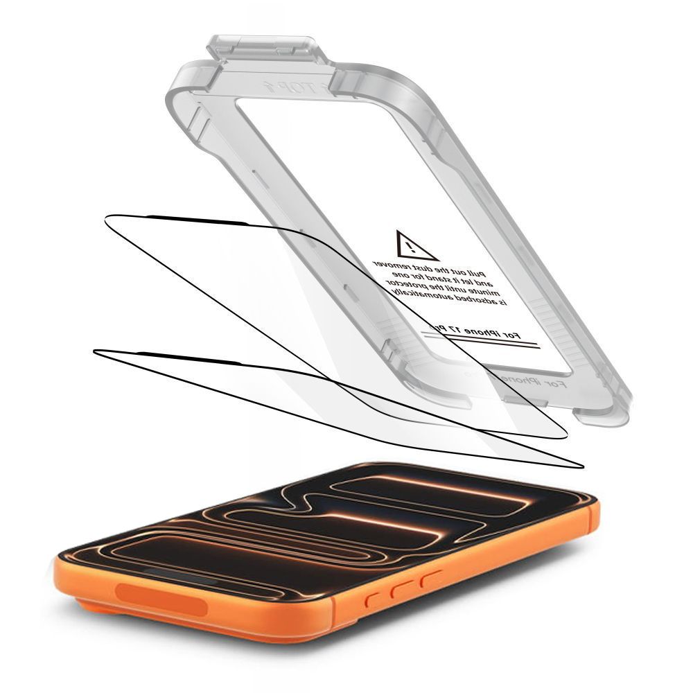 Tech-Protect Quick Set+ 2-pakke af hærdet glas til iPhone 17 Pro - sort