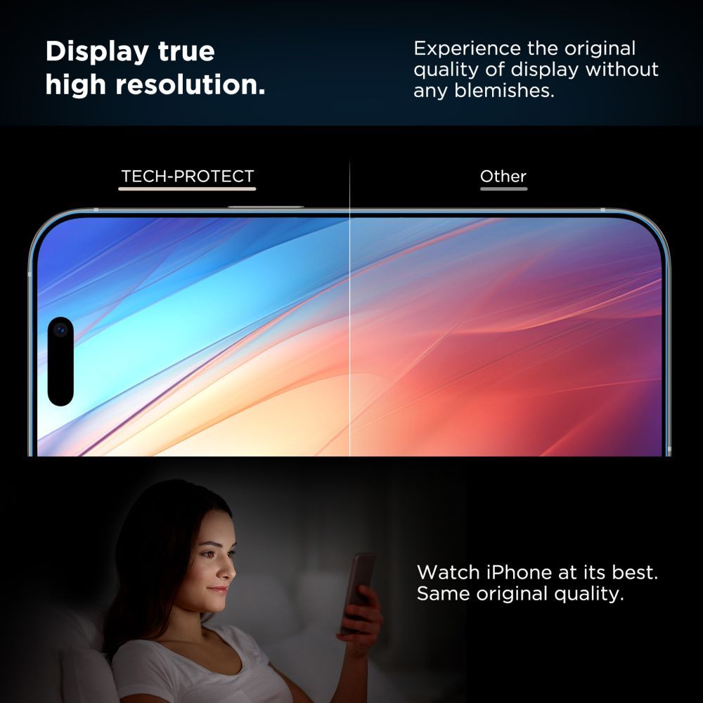 Tech-Protect Quick Set+ 2-pakke af hærdet glas til iPhone 17 Pro - sort