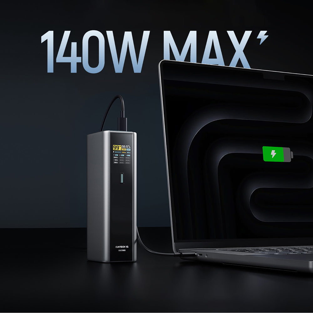 Powerbank Cuktech CKPB200UGLGR 210W 20000mAh 2 x USB-C 1 x USB-A - grå