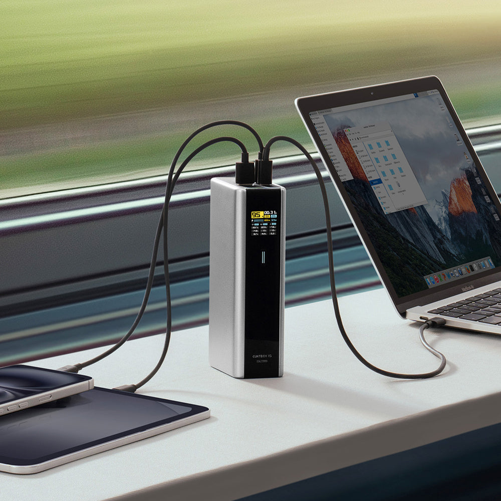 Powerbank Cuktech CKPB200UGLGR 210W 20000mAh 2 x USB-C 1 x USB-A - grå