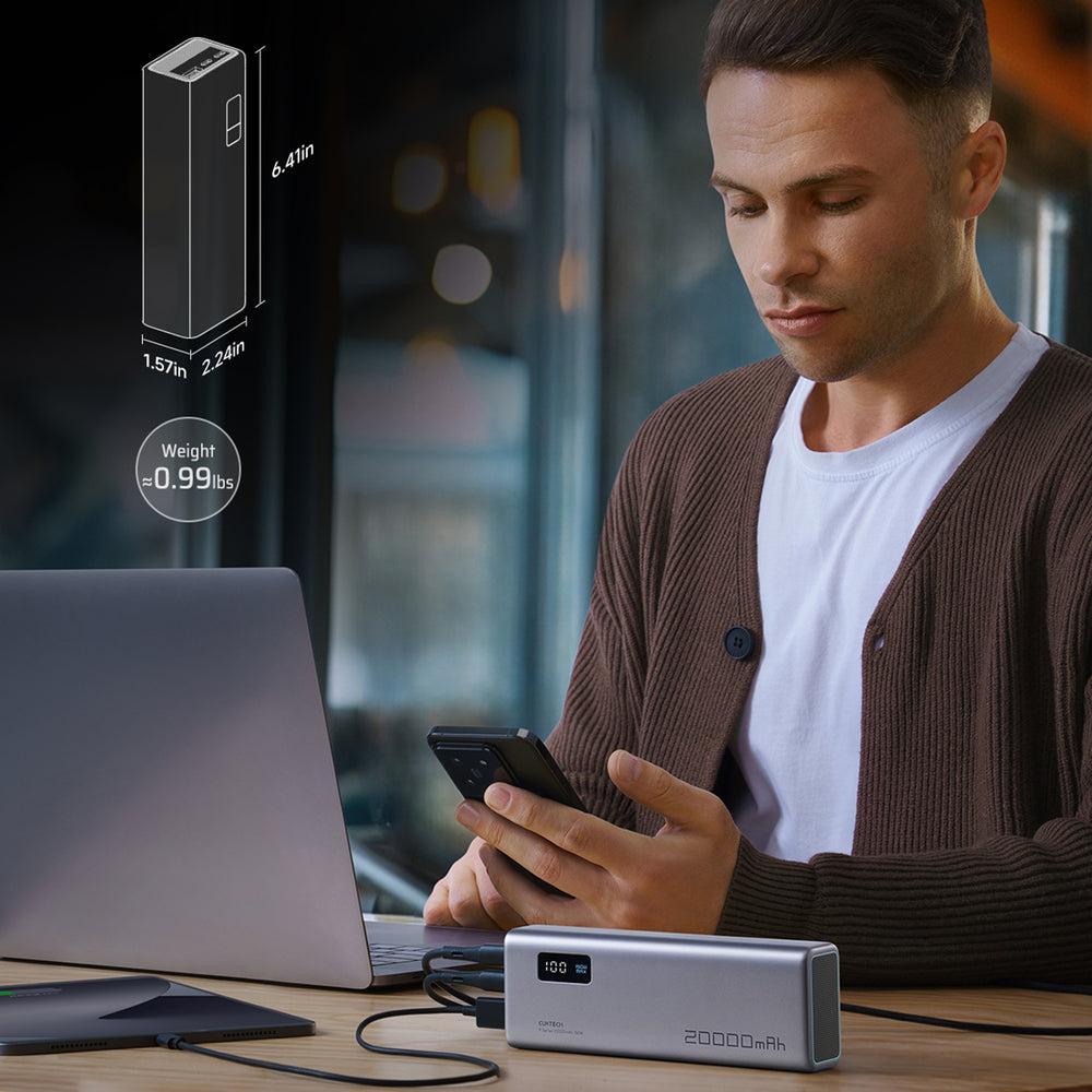 Cuktech P+Series No. 15 Powerbank 150W 20000mAh - Grå
