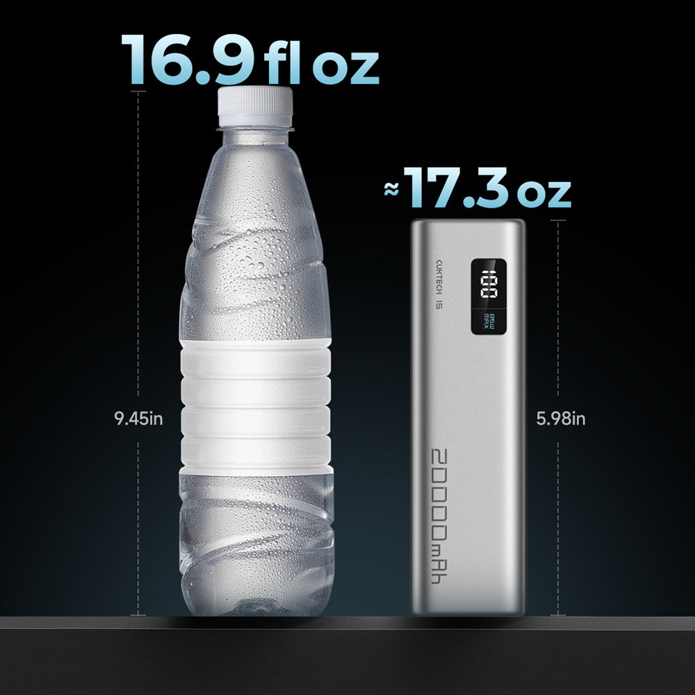 Powerbank Cuktech CUKP200XGLGR 100W 20000mAh 2 x USB-C 1 x USB-A - gray