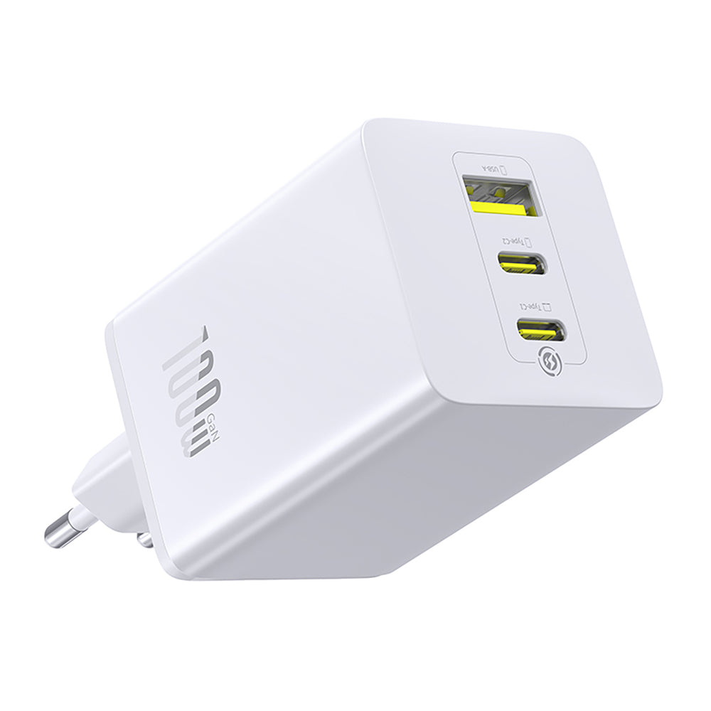 Baseus EnerFill FE11 2 x USB-C / USB-A 100W vægoplader - hvid