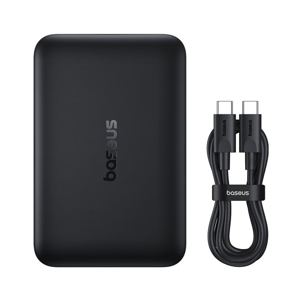 Baseus EnerFill FM11 Ultra-Mini 10000mAh 22.5W MagSafe Compatible Power Bank with Baseus Simple USB-C 20V/3A 30cm Cable - Black