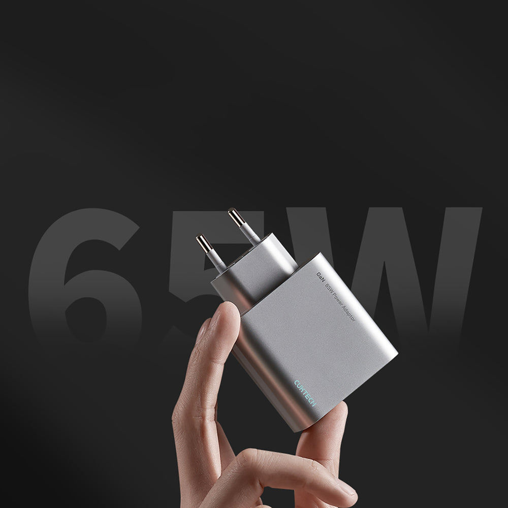Cuktech 65W GaN 2xUSB-C 1xUSB-A Wall Charger - Gray