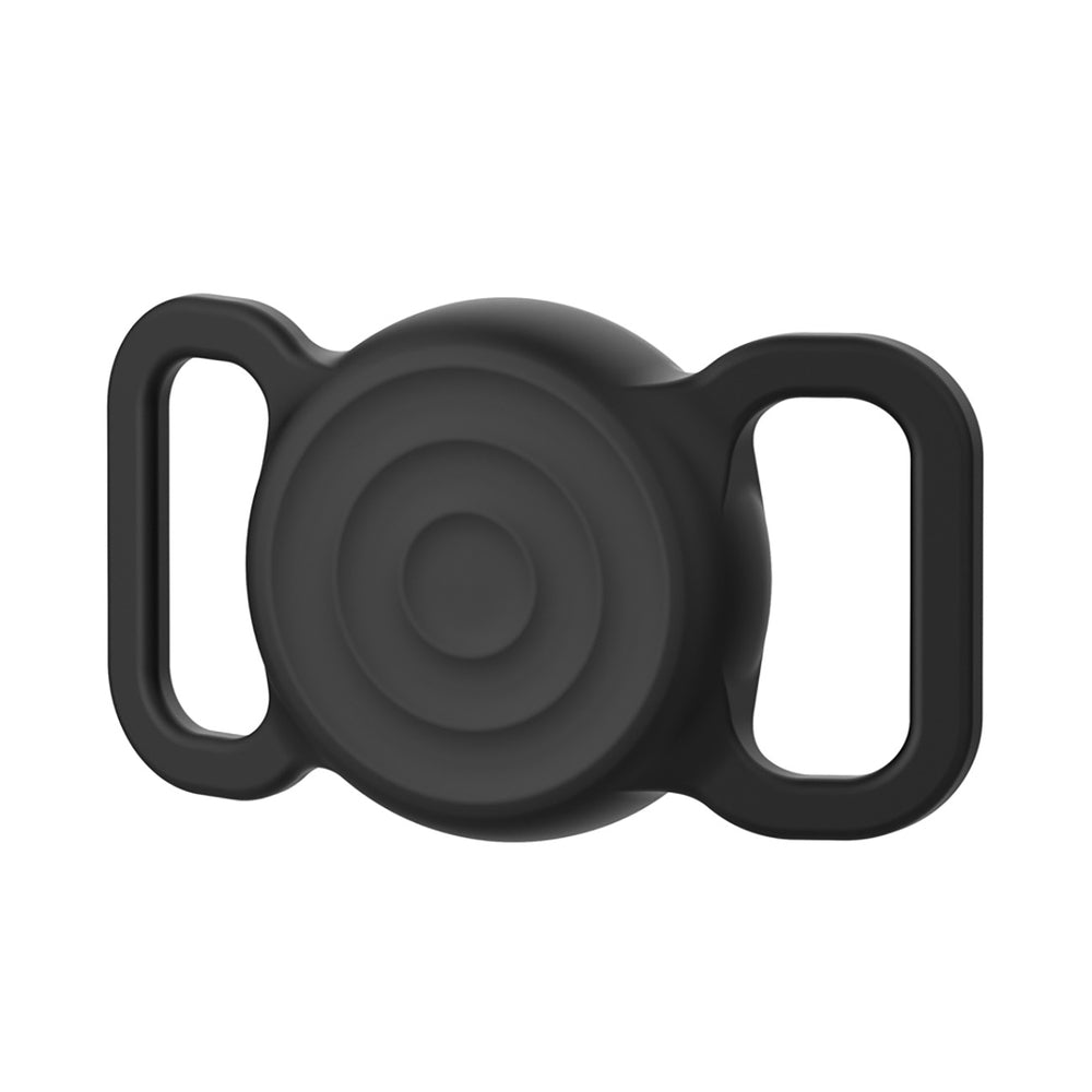 AirTag silikone vandtæt fodtøj til hund- eller kattehalsbånd - sort