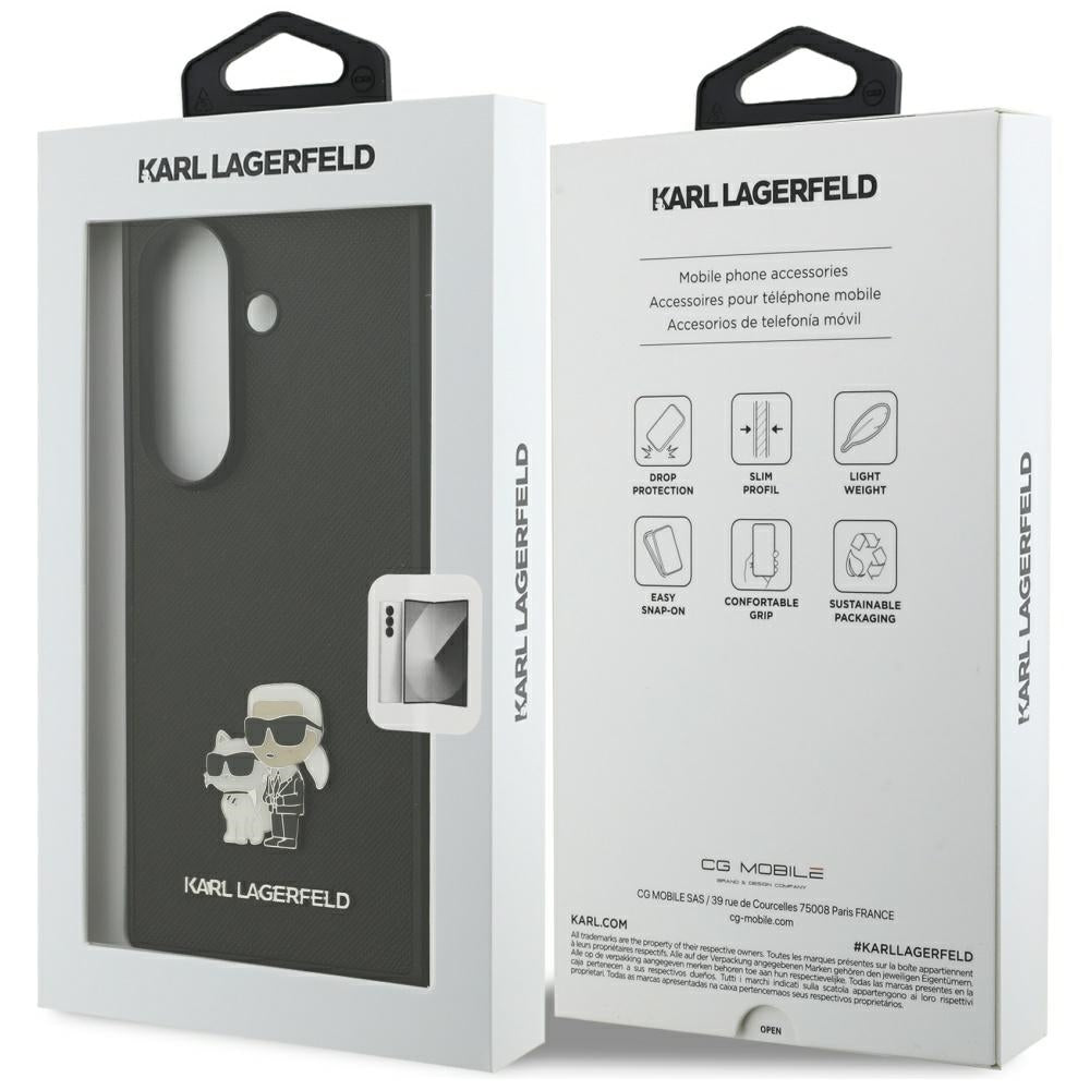 Karl Lagerfeld Saffiano Karl&Choupette Pin Case til Samsung Galaxy Z Fold7 - sort