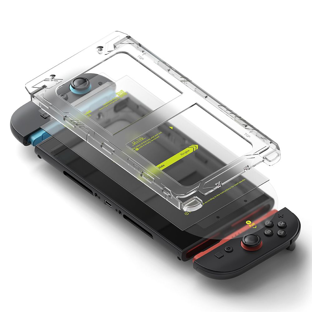 Ringke Easy Slide 2-pakke af hærdet glas til Nintendo Switch 2 - Transparent
