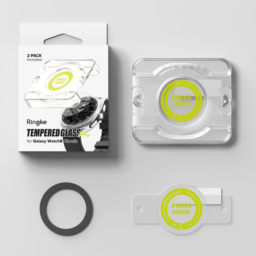 Ringke temperet glas Pro 2-pakke til Samsung Galaxy Watch 8 46 mm - gennemsigtigt