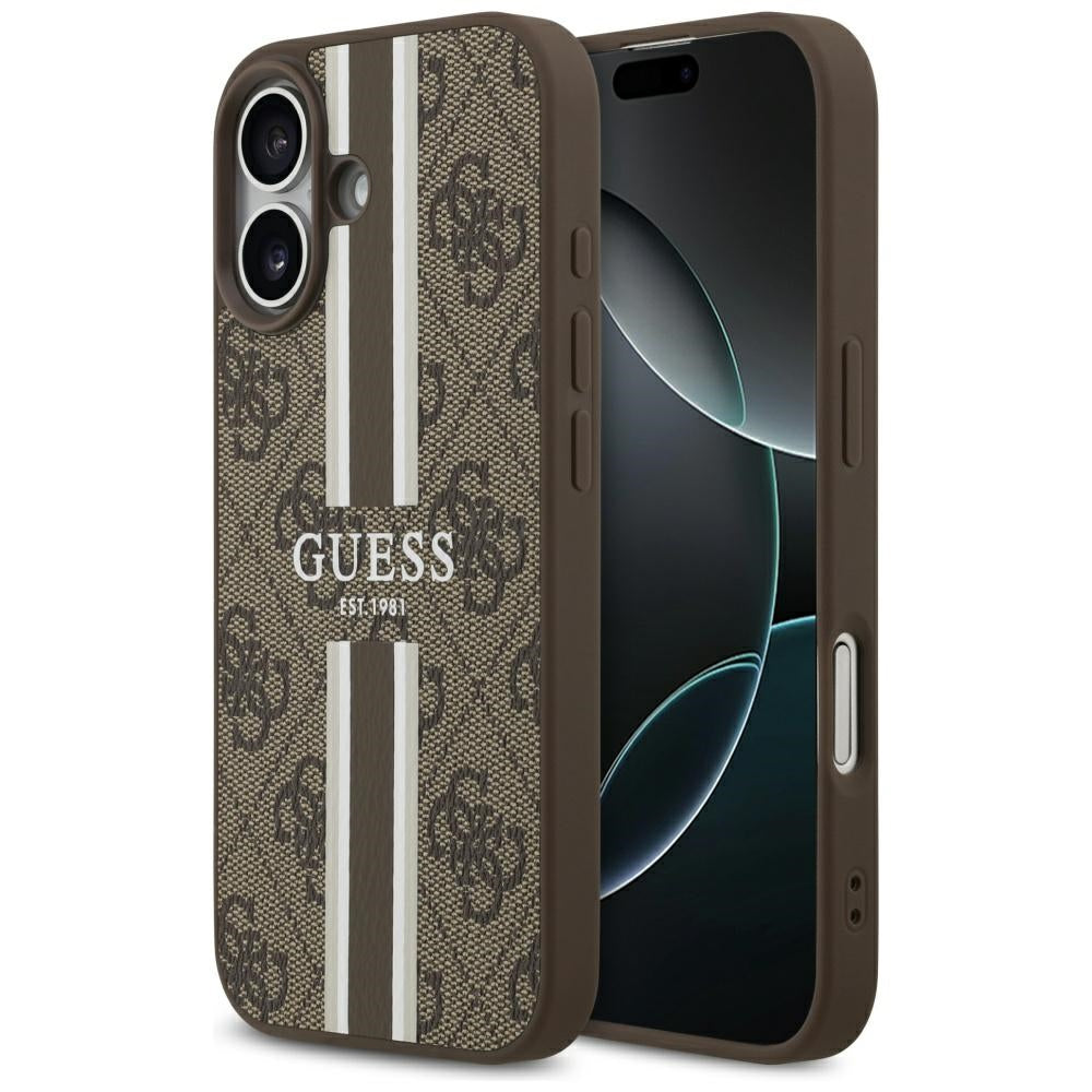 Guess 4G Printed Stripes MagSafe-hylster til iPhone 17 - brun