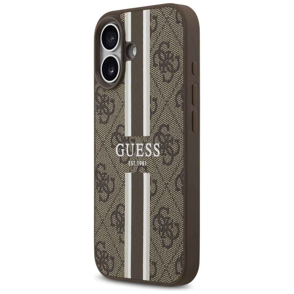 Guess 4G Printed Stripes MagSafe-hylster til iPhone 17 - brun