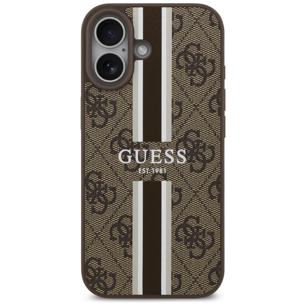 Guess 4G Printed Stripes MagSafe-hylster til iPhone 17 - brun
