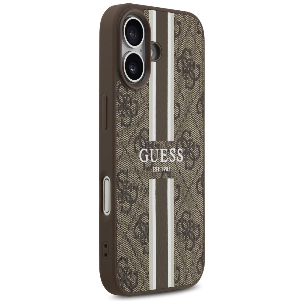 Guess 4G Printed Stripes MagSafe-hylster til iPhone 17 - brun