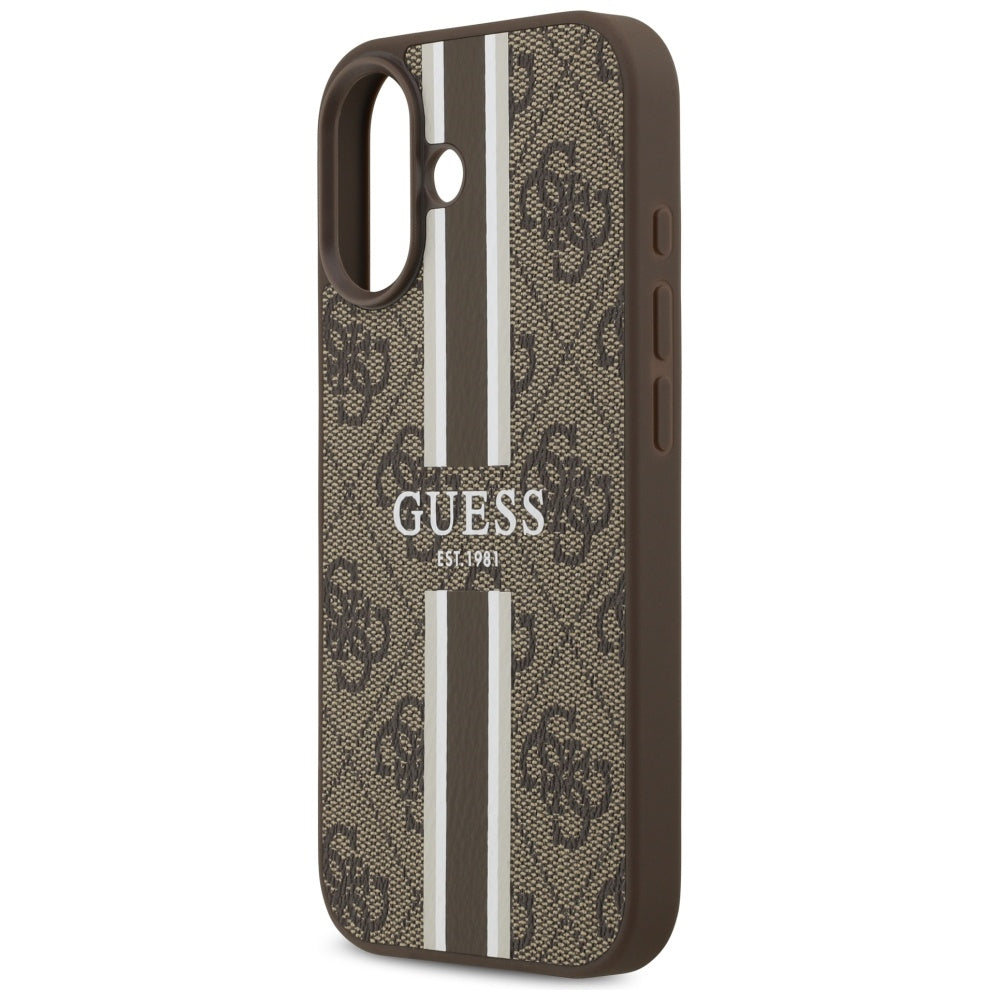 Guess 4G Printed Stripes MagSafe-hylster til iPhone 17 - brun