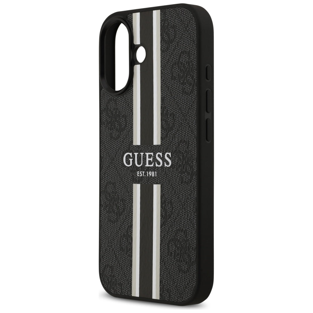 Guess 4G Printed Stripes MagSafe case til iPhone 17 - sort