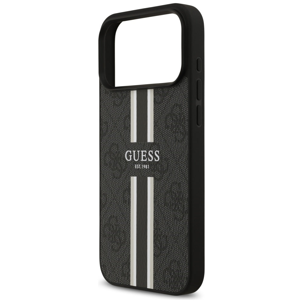 Guess 4G Printed Stripes MagSafe case til iPhone 17 Pro Max - sort