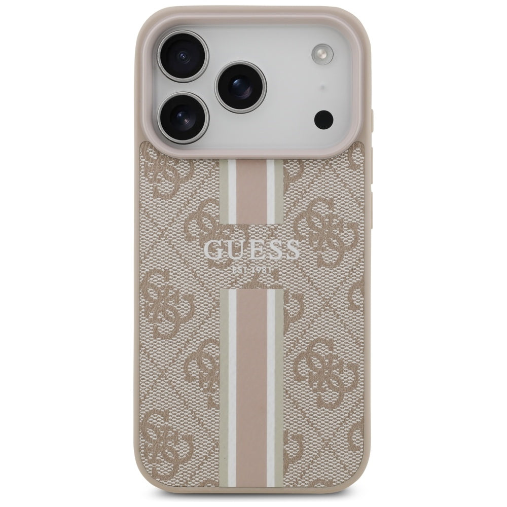 Guess 4G Printed Stripes MagSafe Case til iPhone 17 Pro - Pink