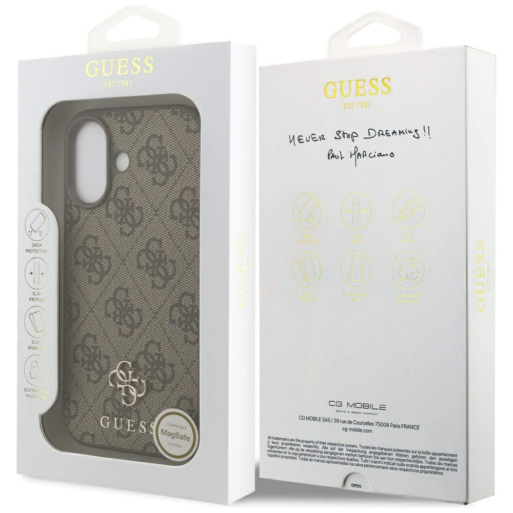 Guess 4G Small Classic Logo MagSafe Case til iPhone 17 - Brunt