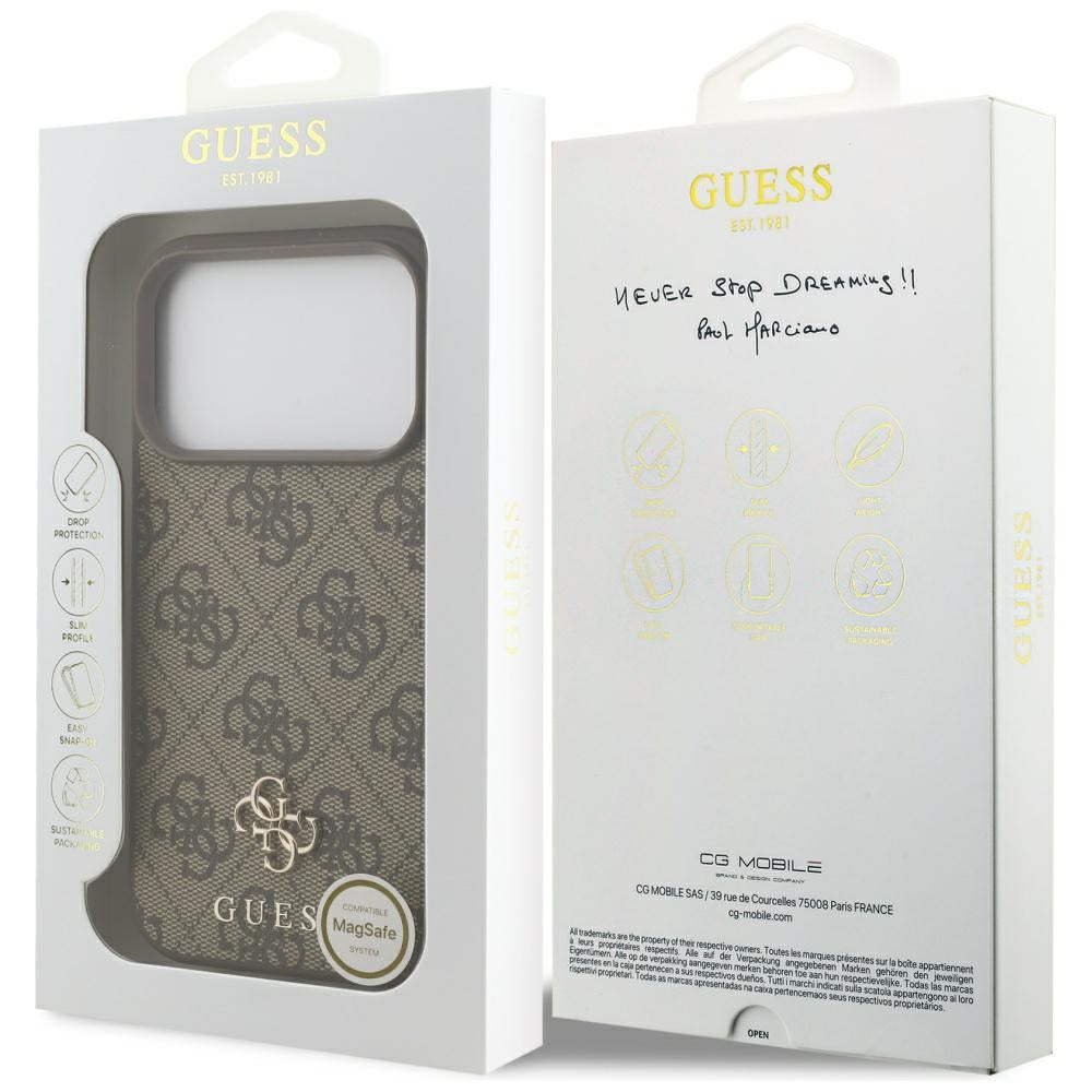Guess 4G Small Classic Logo MagSafe-hylster til iPhone 17 Pro - brun