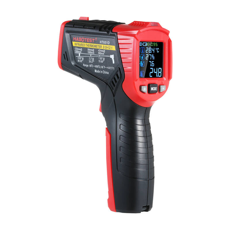 Digital Laser Pyrometer Habotest HT651D, fugtmåler