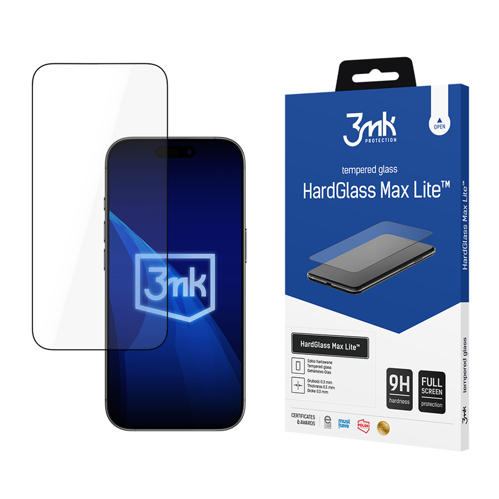 3mk HardGlass Max Lite sort hærdet glas til iPhone Air
