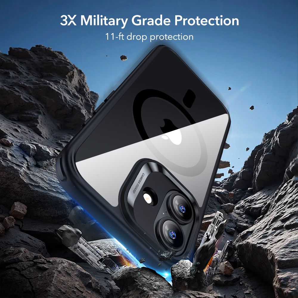 ESR Classic Hybrid MagSafe + tempereret glas sæt til iPhone 17 - Clear Black