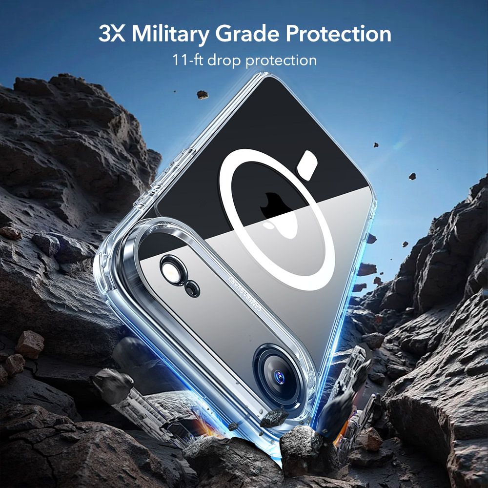 ESR Classic Hybrid MagSafe + tempereret glas sæt til iPhone 17 Air - Clear