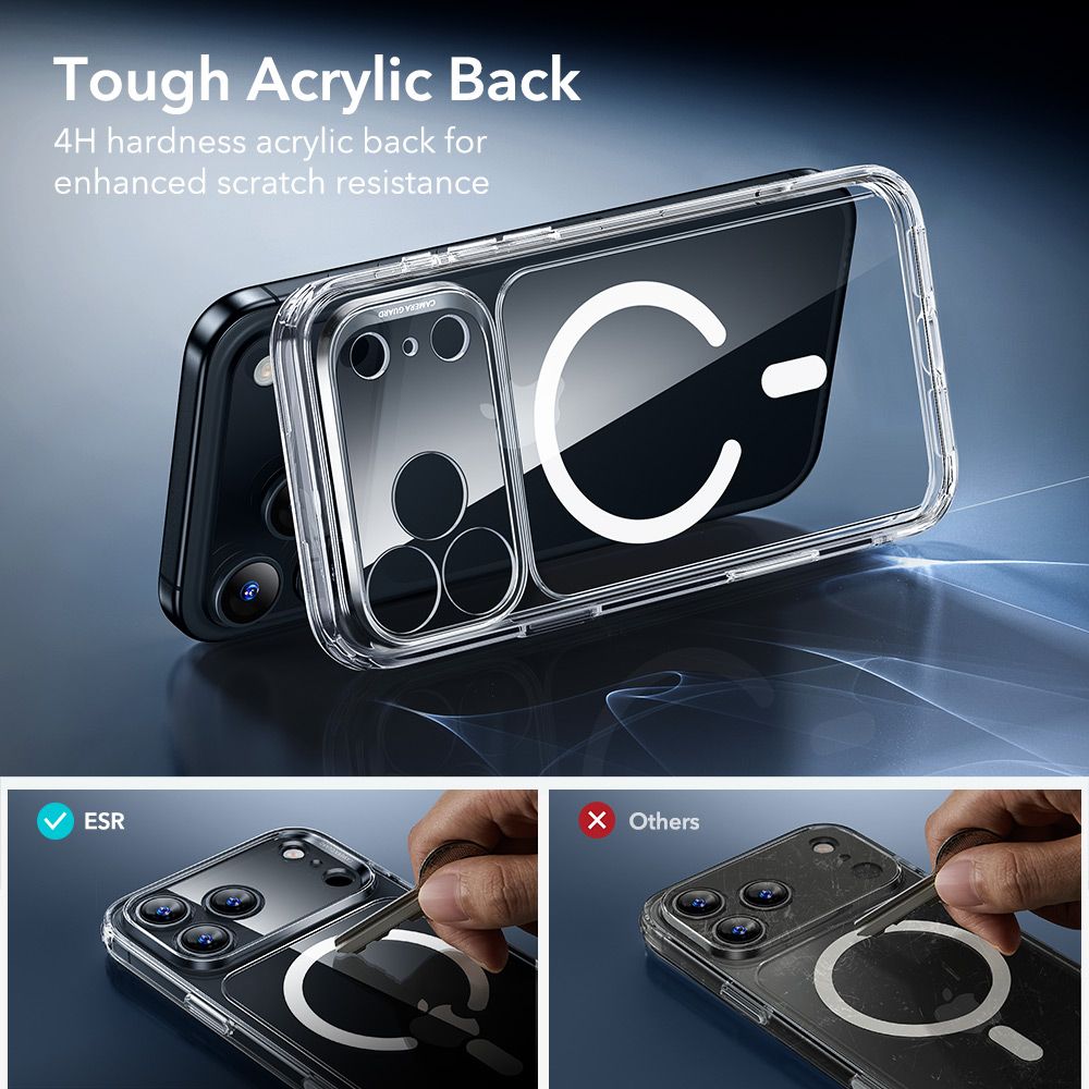 ESR Classic Hybrid MagSafe + tempereret glas sæt til iPhone 17 Pro Max - Clear