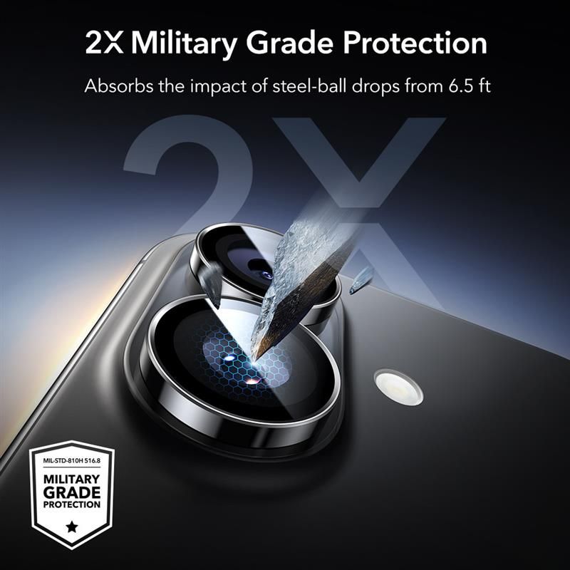 ESR Armorite Camera Cover til iPhone 16 / 16 Plus / 17 - sort