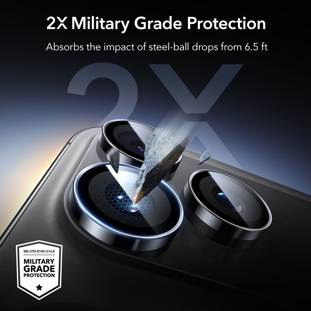 ESR Armorite Kamerabeskytter til iPhone 14 Pro / Pro Max / 15 Pro / Pro Max / 16 Pro / Pro Max / 17 Pro / Pro Max - sort