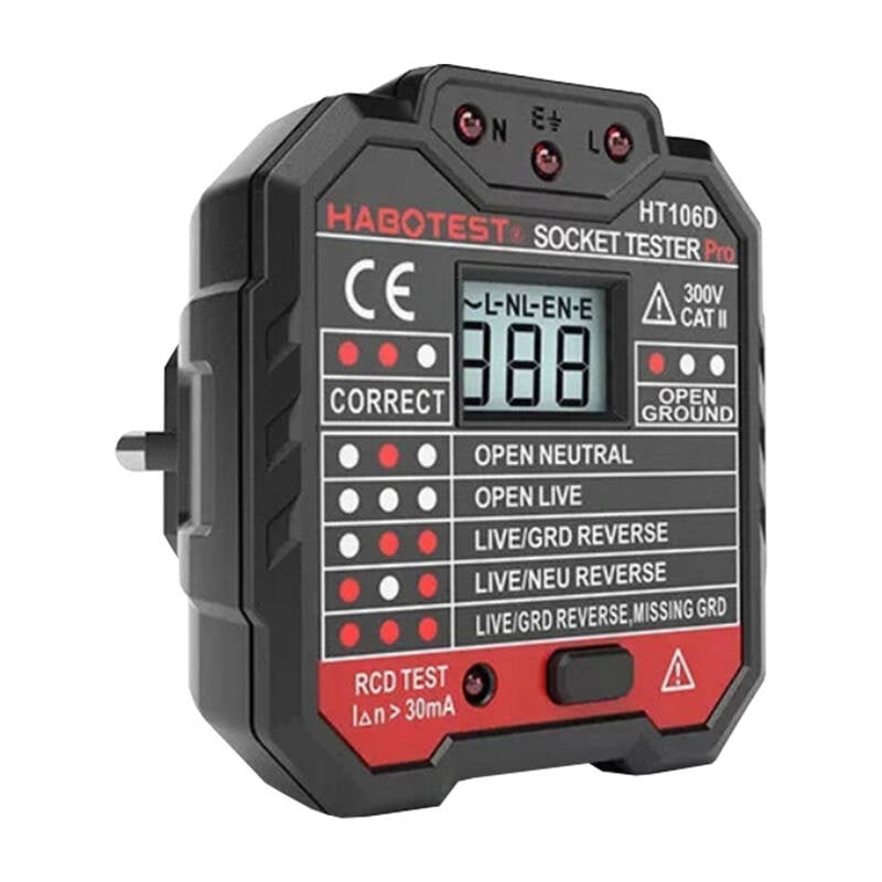 Socket tester med digital skærm Habotest HT106D