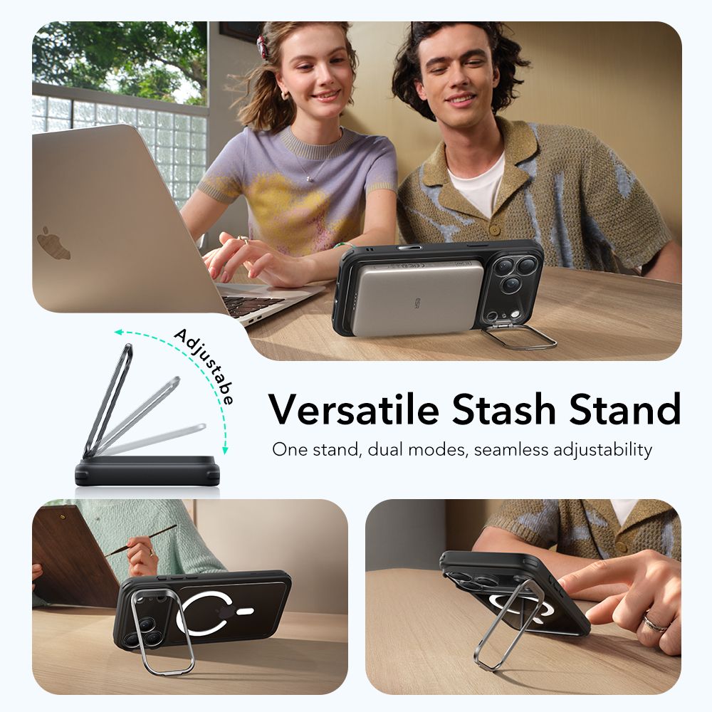 ESR Classic Hybrid Kickstand MagSafe Case til iPhone 17 Pro Max - klar sort