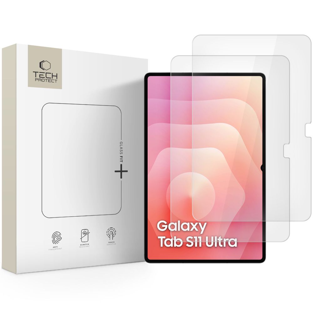 Tech-Protect Glass Fit+ 2-pack hærdet glas til Samsung Galaxy TAB S8 ULTRA / S9 ULTRA / S10 ULTRA / S11 ULTRA 14.6 - gennemsigtigt