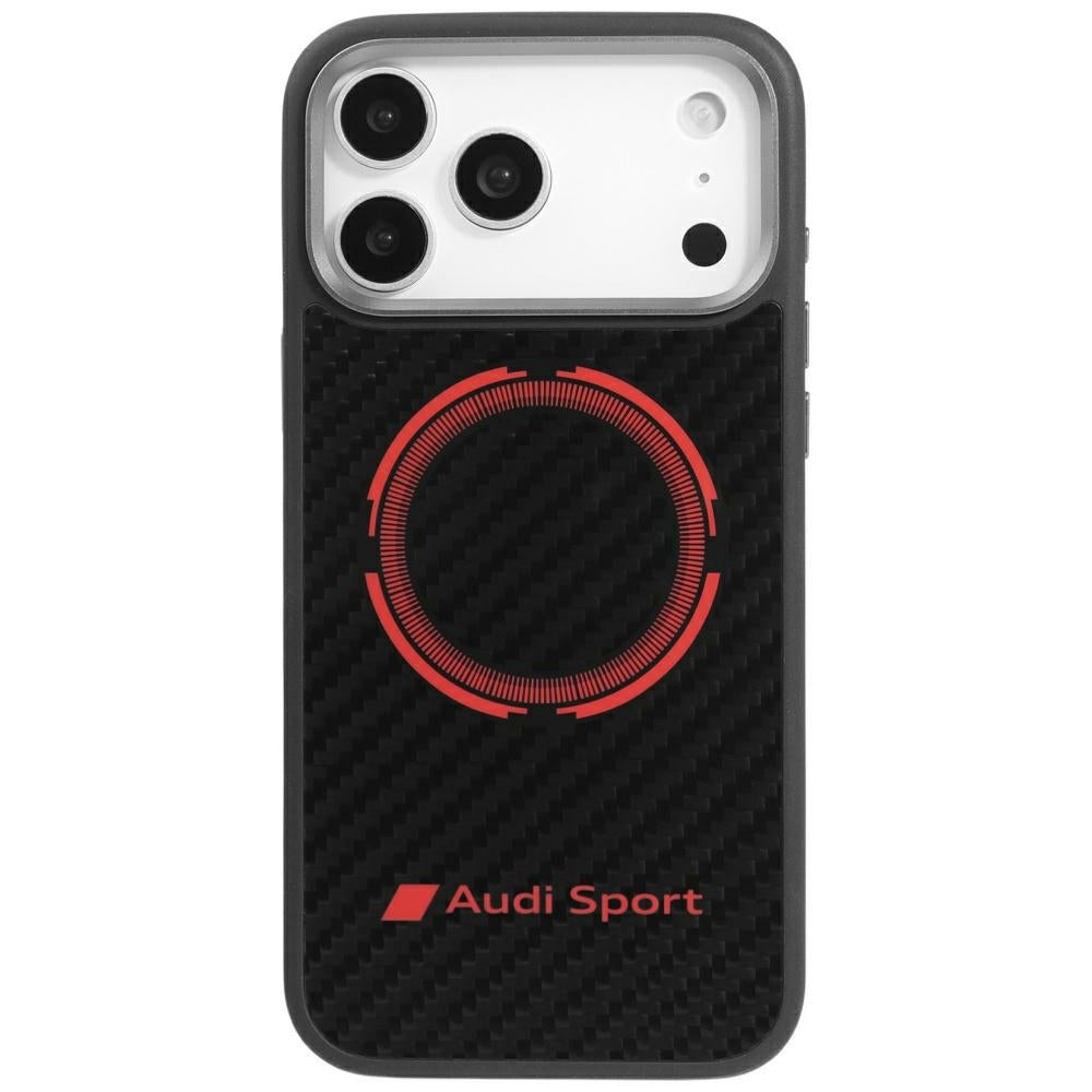 Audi RSQ Carbon Fiber Sport Red Circle MagSafe Case til iPhone 17 Pro Max - sort