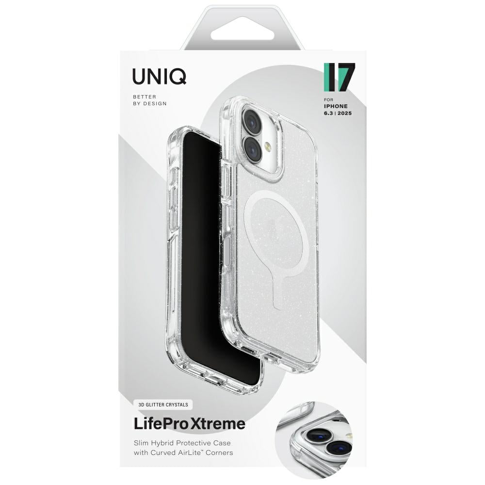 Uniq LifePro Xtreme Magclick Charging Case for iPhone 17 - Transparent-Glitter