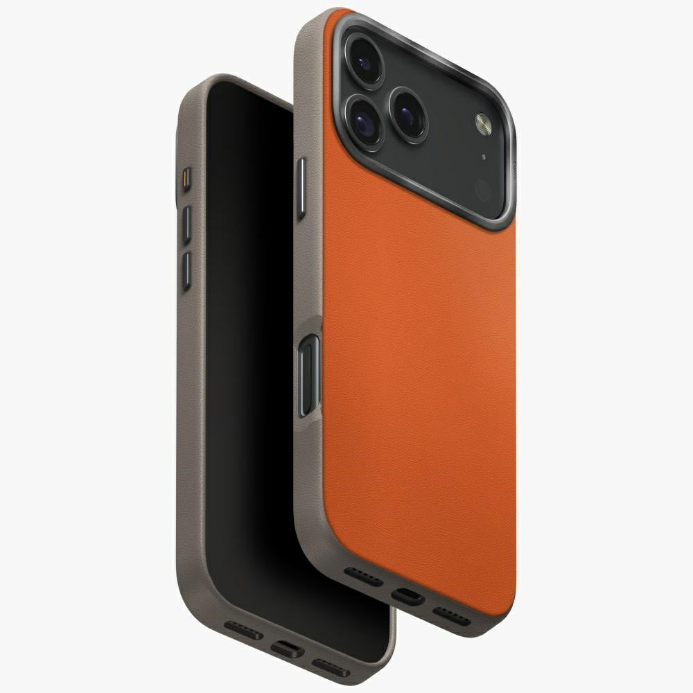 Uniq Lyden DS Case til iPhone 17 Pro Max Magclick opladning - orange-grå