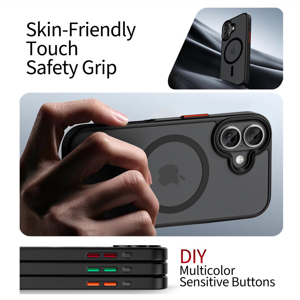 Tech-Protect MagMat XT 4-sæt MagSafe-hylster til iPhone 17 - matt sort