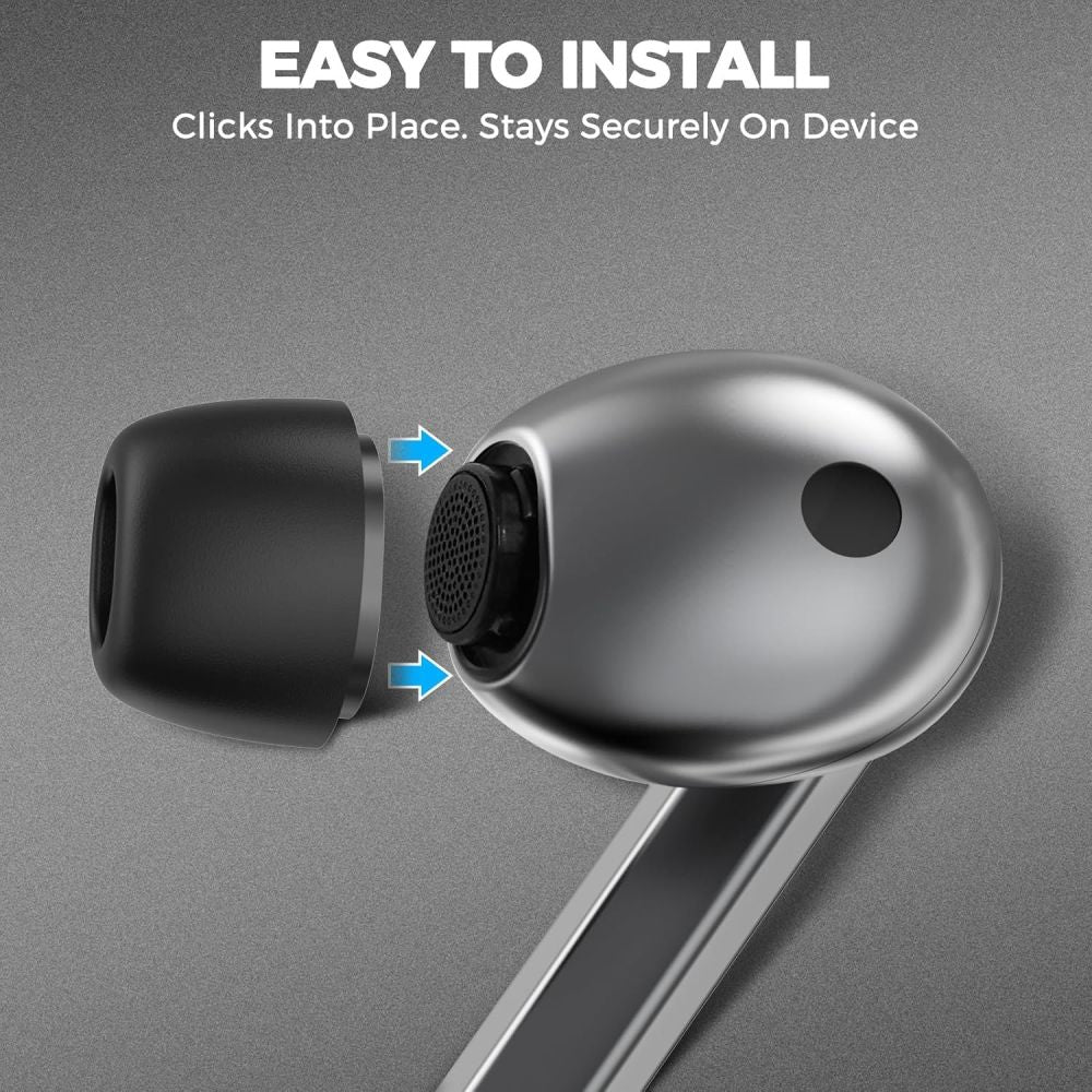 Tech-Protect Ear Tips til Samsung Galaxy Buds 3 Pro i størrelser S / M / L - sort (3 st.)