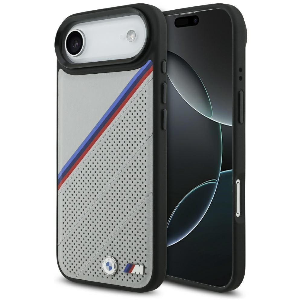 BMW M Tricolor Metal Logo MagSafe Case til iPhone 17 Air - Grå
